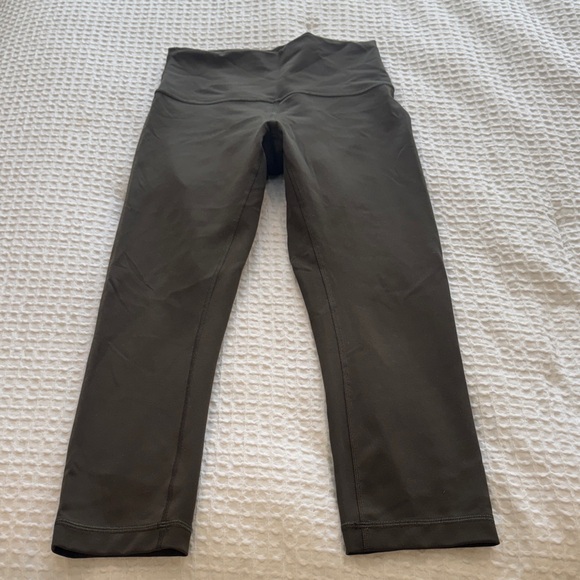 Lululemon Wonder Train Hi-Rise Crop 21” - Dark Olive Size 6 - Picture 1 of 4